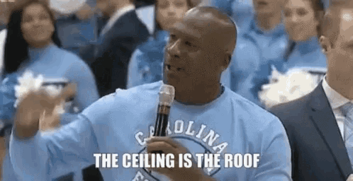 Michael Jordan Ceiling Is The Roof Gif