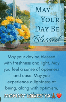 a card that says may your day be blessed