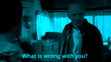 a man talking to another man with the words " what is wrong with you " above him
