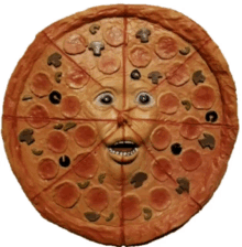 pizza face weird creepy slice pepperoni
