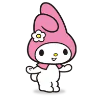 a cartoon character with a pink hat and a flower on her head