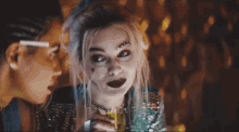 Harley Quinn Margot Robbie GIF - Harley Quinn Margot Robbie Drink GIFs