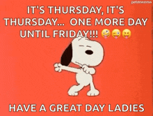 Snoopy One More Day GIF - Snoopy One More Day Friday GIFs