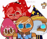 a group of cookie run characters are standing together