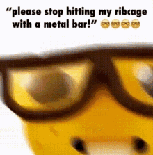 Stop Hitting My Ribcage With A Metal Bar Nerd Emoji Meme GIF - Stop Hitting My Ribcage With A Metal Bar Nerd Emoji Meme Nerd Emoji Gif GIFs