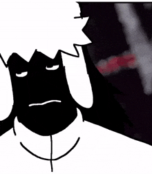 a black and white drawing of a person with a cigarette in their hand .