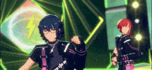 a boy with glasses and a lightning bolt on his chest is standing next to another boy