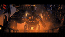 a robot with the word pacific on it 's arm