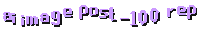 an image post = 100 rep is written in pixel art on a white background