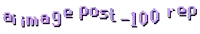 an image post = 100 rep is written in pixel art on a white background