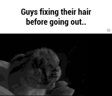 Guys Fixing Their Hair Before Going Out GIF - Chipmunk Hair Fix GIFs