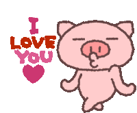 Butata Pig Sticker - Butata Pig I Love You Stickers