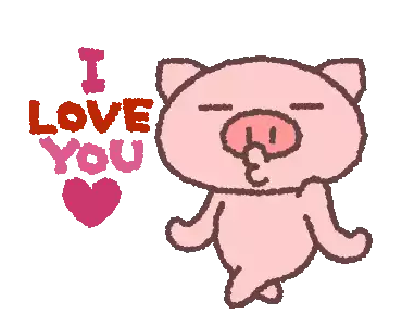 Butata Pig Sticker - Butata Pig I Love You Stickers