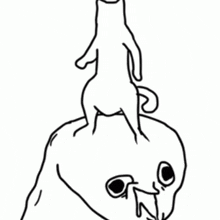 a black and white drawing of a person giving the middle finger