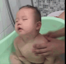 Baby Sleepy GIF - Baby Sleepy Bathing GIFs