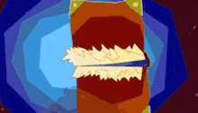 a cartoon drawing of a shark with sharp teeth