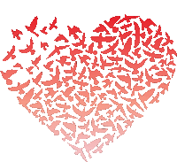Birds Of Love Heart Sticker