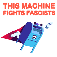 This Machine Fights Fascists Usps Sticker - This Machine Fights Fascists Usps Mail Box Stickers