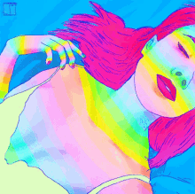 girl colors rainbow sleeping trippy