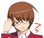 a cartoon of a girl wearing glasses and a red suit