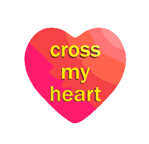 Heart Cross My Heart Sticker - Heart Cross My Heart Love