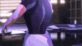 a computer generated image of a person 's back with a purple background and the word ambition on the bottom