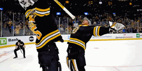 Ullmark Jeremy Swayman Boston Bruins Hug it Out Bronze Coin Photo