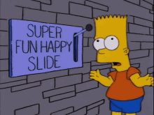 Super Happy Fun Slide Bart Simpson GIF - Super Happy Fun Slide Bart Simpson Stairs Slide GIFs