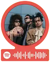 a spotify sticker with a picture of a band