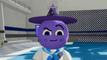 a purple character wearing a wizard hat with polymer written on the top