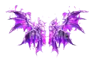 a pair of purple dragon wings on a white background with the word fate written on the bottom