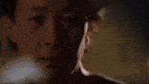 a close up of a person 's face with the words why is our fate so unlucky