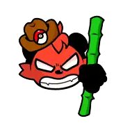 a cartoon character with a cowboy hat and a pokeball on it