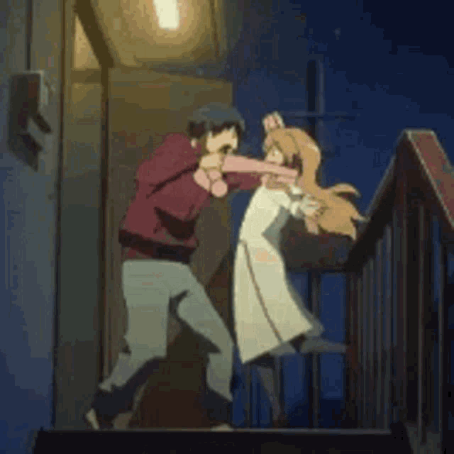 toradora taiga and ryuuji kissing scene
