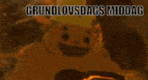 a cartoon character is wearing a crown and the words grundlovsdagens middag are above him