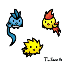 legendery trio pokemon articuno zapdos moltres