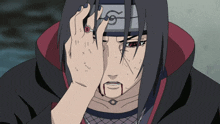 a cartoon character has a ring on his finger that says ' itachi '