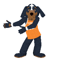a cartoon dog wearing a tennessee jersey number 00