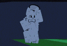 a cartoon cat wearing a top hat and bow tie is standing in the grass .