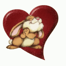 Heart Bunny GIF - Heart Bunny Love You GIFs