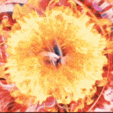 a painting of a person surrounded by flames and smoke