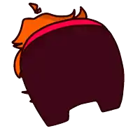 a cartoon drawing of a person 's butt with orange hair