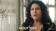 a woman says holy shit in a netflix advertisement