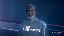 an advertisement for tron ares shows a man with a beard