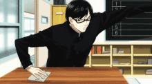 sakamoto desu ga akashiki anime cleaning desk