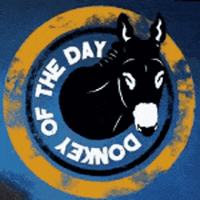 a donkey in a circle that says the day of the donkey on it