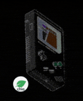 a chia logo is next to a game boy