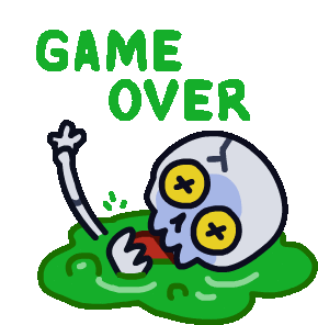 Game Over Done Sticker - Game Over Done Finished Stickers