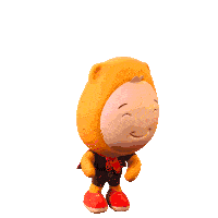 a cartoon character with the word excited written above him