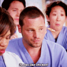 Greys Anatomy Alex Karev GIF - Greys Anatomy Alex Karev Tastes Like Chicken GIFs